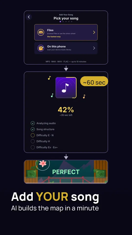 Add YOUR song — the map is built in about a minute