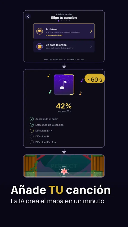 Rhythm Guru: Añade TU canción — La IA crea el mapa en un minuto