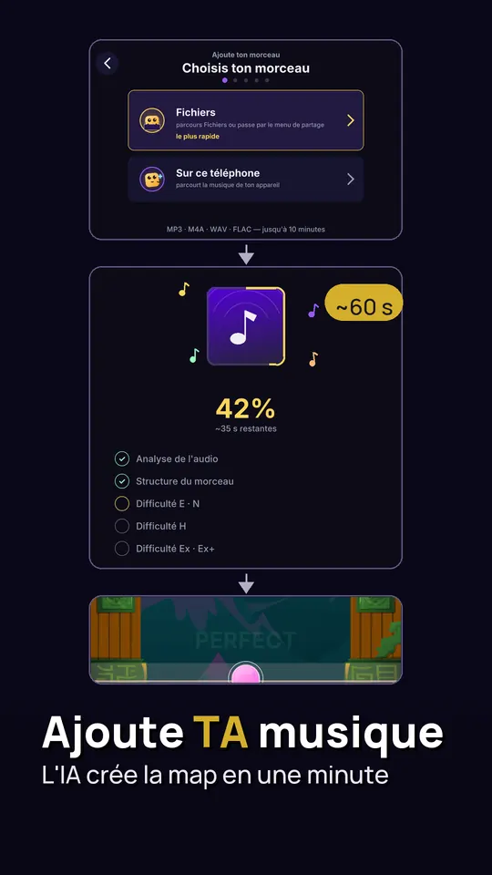 Rhythm Guru: Ajoute TA musique — L'IA crée la map en une minute